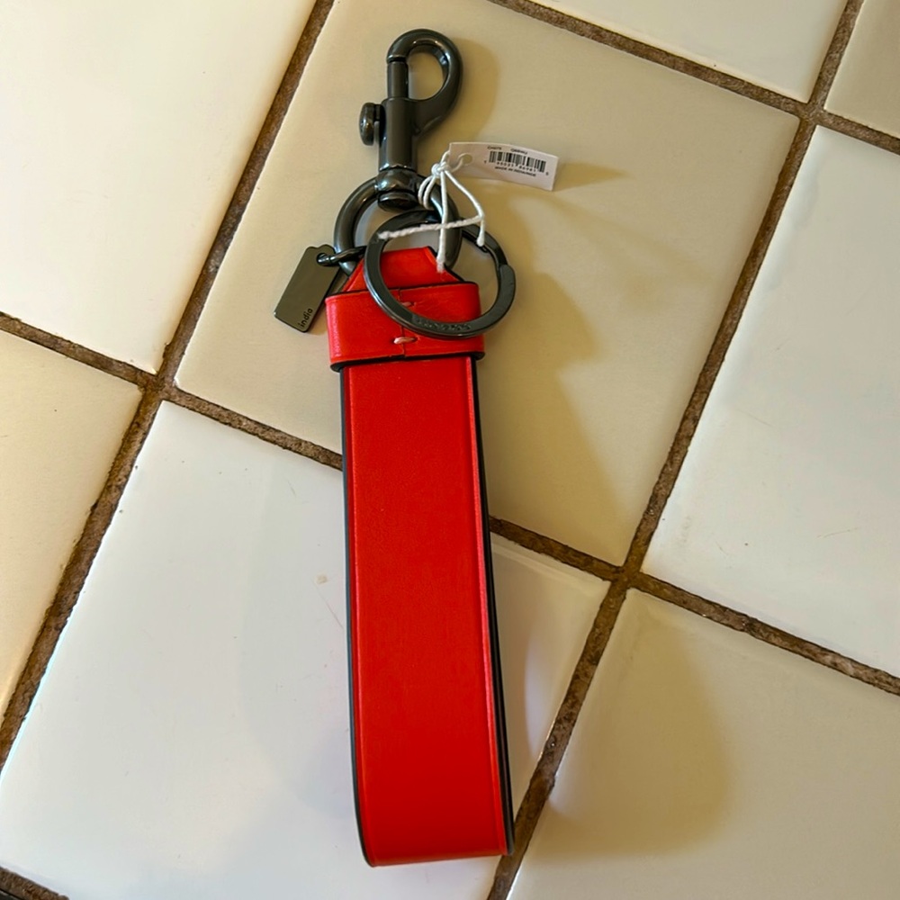Coach Leather Bag Charm Loop Keychain - Picture 2 of 6